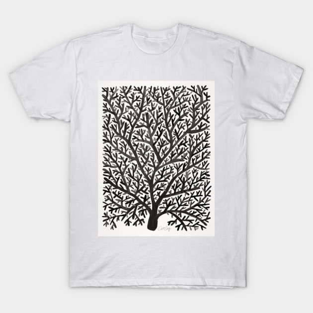 fan coral black T-Shirt by CatCoq
